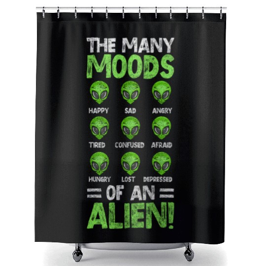 Alien Space Earthling Mars Shower Curtains