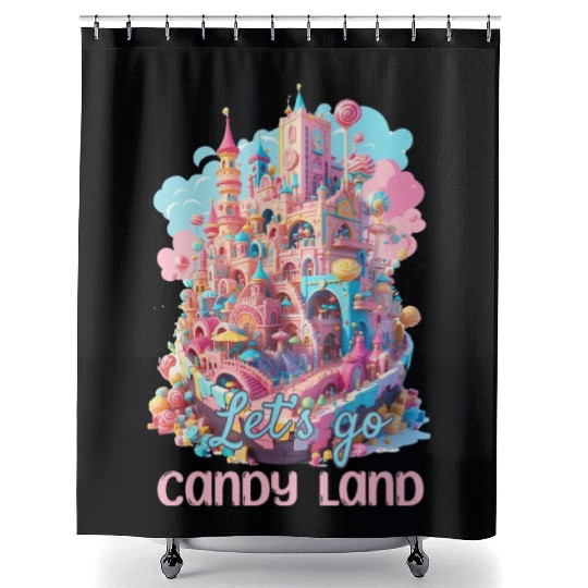 Let's Go Candy Land Graphic Shower Curtains