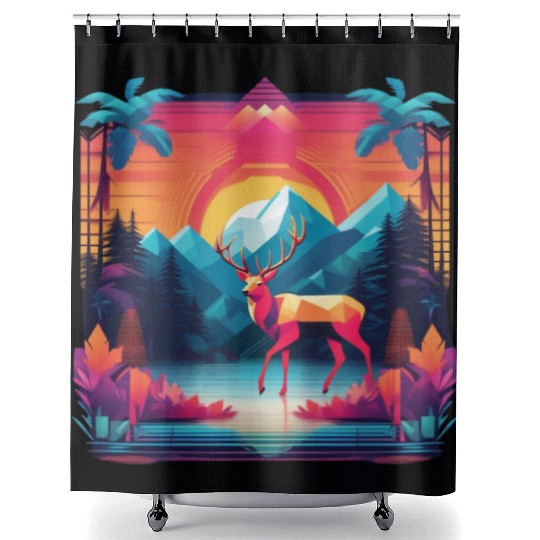 Palm Pixels Paradise Shower Curtains