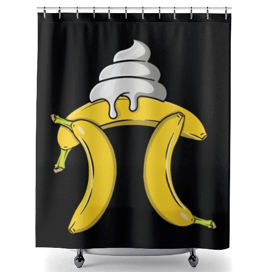 Banana Cream Pie Pi Day Math Equations Shower Curtains
