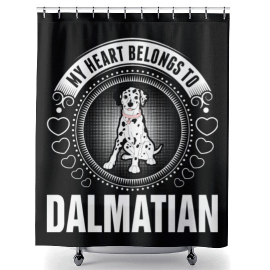 My Heart Belongs To Dalmatian Dog Shower Curtains