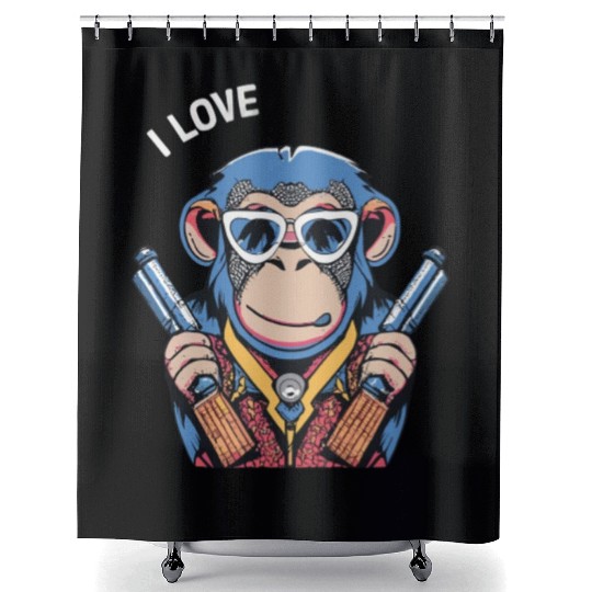 MONKEY SAYING I LOVE Shower Curtains