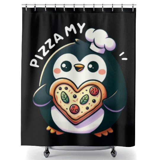 Pizza My Heart - Cheesy Love Shower Curtains