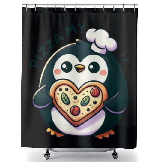 Pizza My Heart - Cheesy Love Shower Curtains