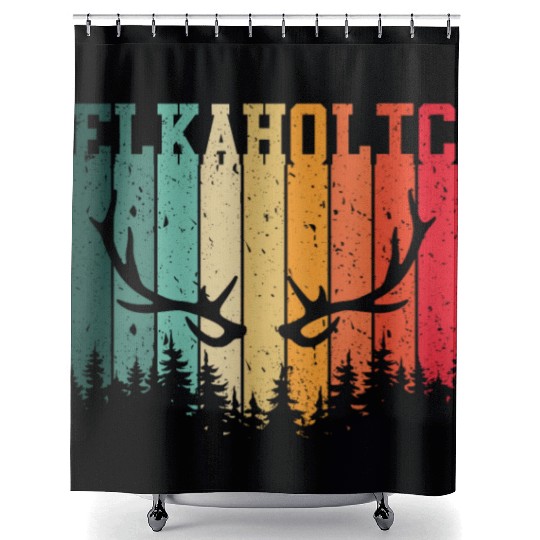Elk Hunting Elkaholic Hunters Shower Curtains