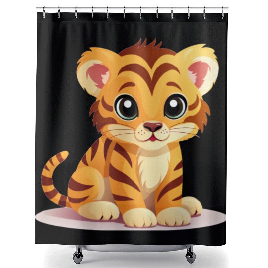 Cute Tiger Cub Shower Curtains