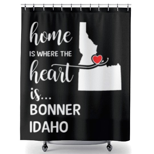 Bonner County Idaho Is Where My Heart Is Cool Gift Shower Curtains