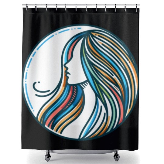 Woman, Spectrum of Serenity Shower Curtains
