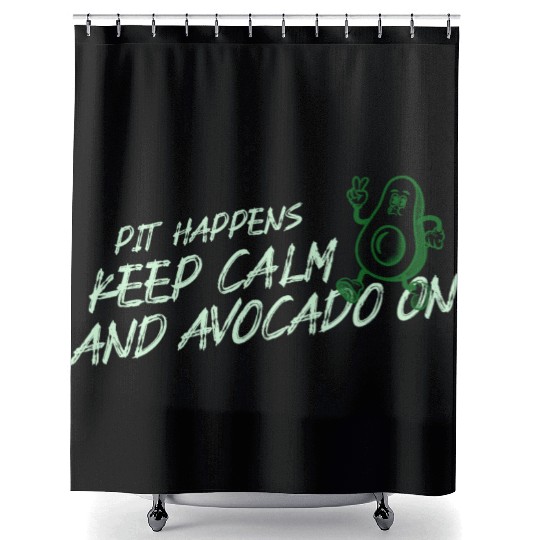 Pit Happens: Keep Calm and Avocado On Avocado Gym Shower Curtains