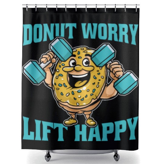 Fitness Donut Funny Donut Gym Shower Curtains