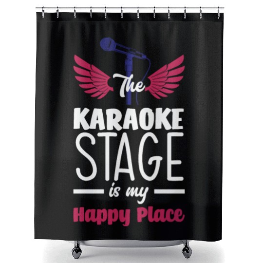 Funny Karaoke Singer Singing Musician Karaoke Gift Shower Curtains