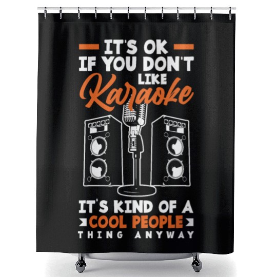 Funny Karaoke Singer Singing Musician Karaoke Gift Shower Curtains