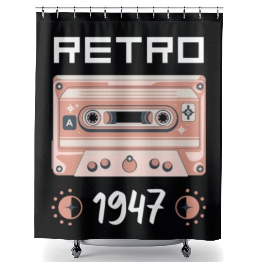 Retro Tape Music Nostalgia Vintage 1947 Shower Curtains