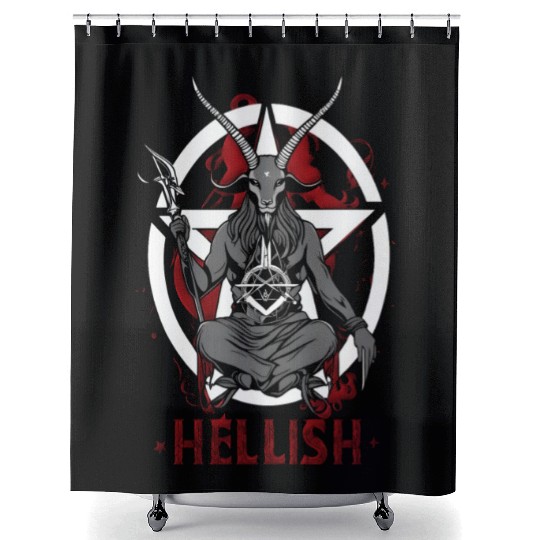 Hellish Satan Baphomet Shower Curtains