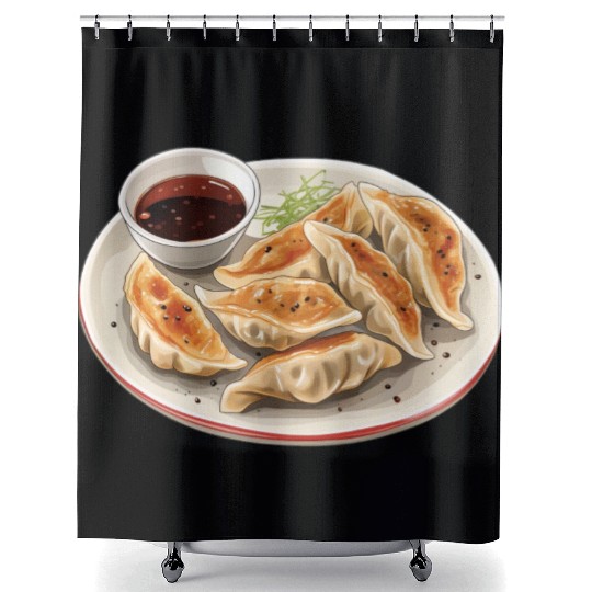 Japanese Pan Fried Dumpling Gyoza Shower Curtains