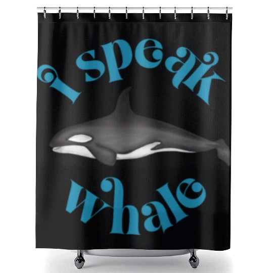 Cute I Speak Whale Orca Killer Whale Retro Style Shower Curtains