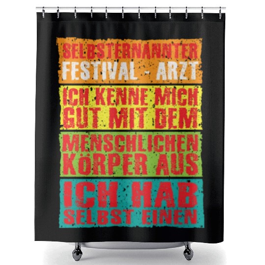 Festival doctor with human body Shower Curtains