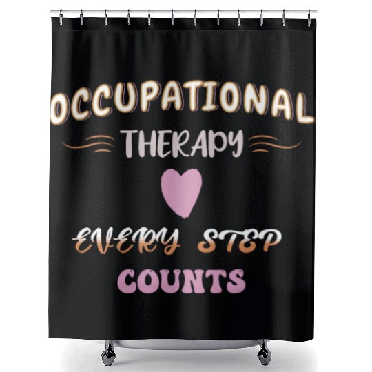Occupational Therapy OTEvery Step Counts Vintage Shower Curtains