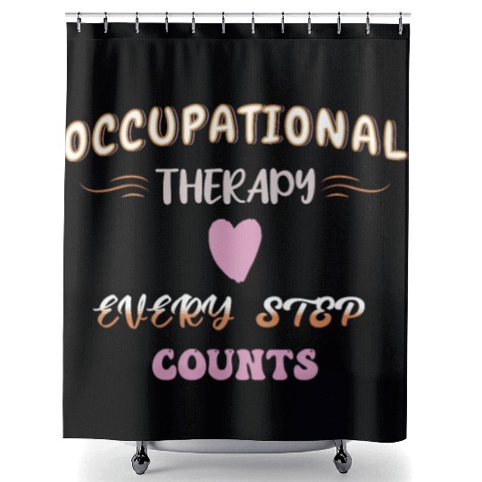 Occupational Therapy OTEvery Step Counts Vintage Shower Curtains