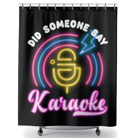 Funny Karaoke Singer Singing Musician Karaoke Gift Shower Curtains