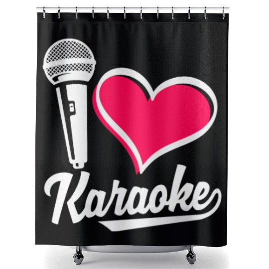 Funny Karaoke Singer Singing Musician Karaoke Gift Shower Curtains