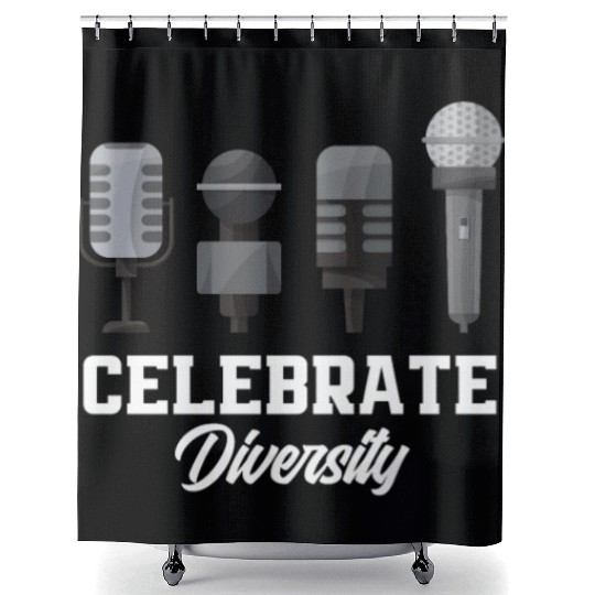 Funny Karaoke Singer Singing Musician Karaoke Gift Shower Curtains