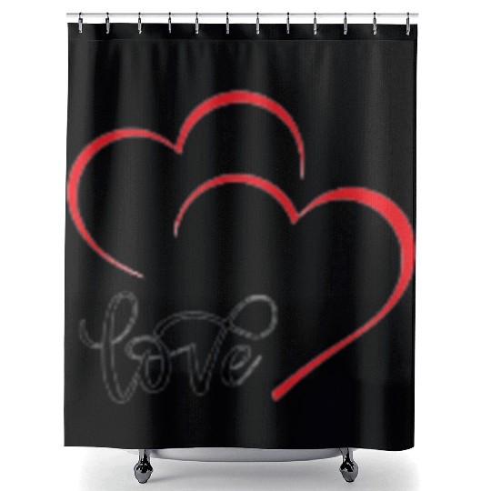 I love you! heart Shower Curtains