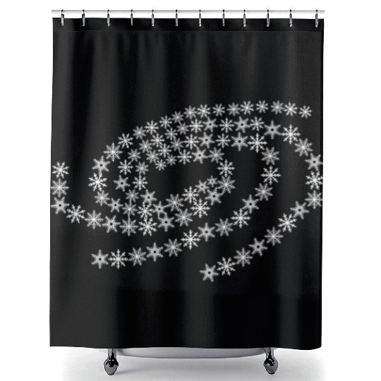 Snow Snowflakes Galaxy Winter Snowflake Shower Curtains