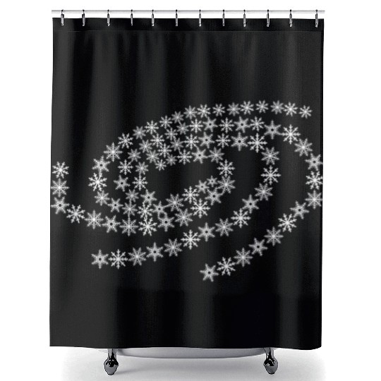 Snow Snowflakes Galaxy Winter Snowflake Shower Curtains