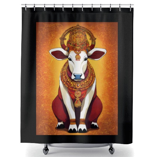 hindu cow goddes art Shower Curtains
