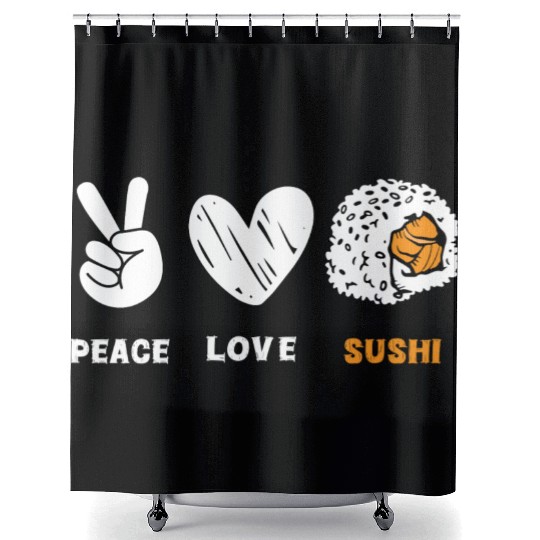 Japan Delicious Maki Chopsticks Shower Curtains