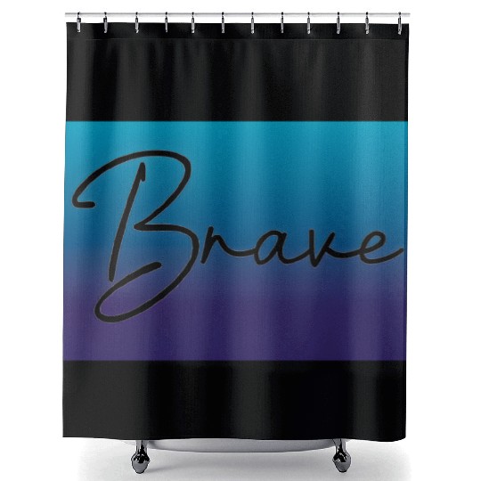 "Brave Typography: Elevate Your Style with Fearles Shower Curtains