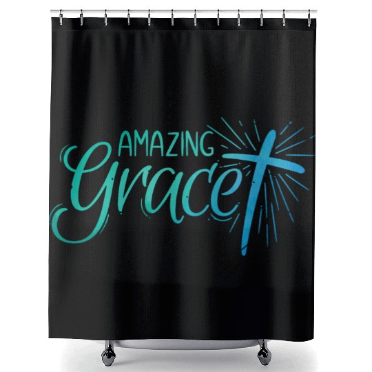 Amazing Grace Lettering Shower Curtains