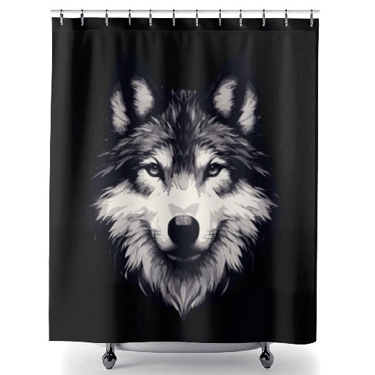 Mystic Alpha Wolf Shower Curtains