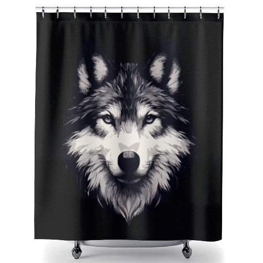 Mystic Alpha Wolf Shower Curtains