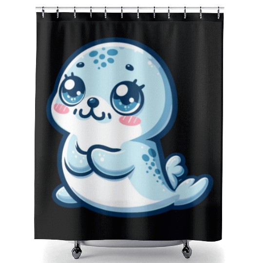 Graceful Seal Serenity Shower Curtains