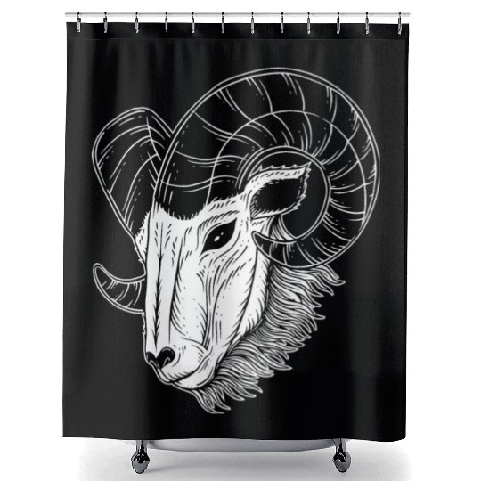 Dark Baphomet Goat Art Shower Curtains