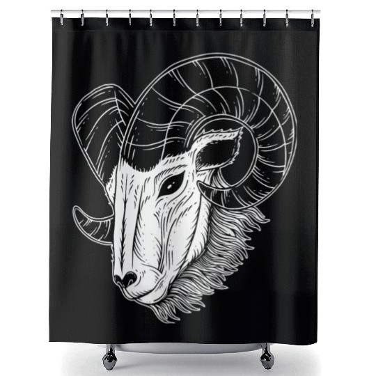Dark Baphomet Goat Art Shower Curtains