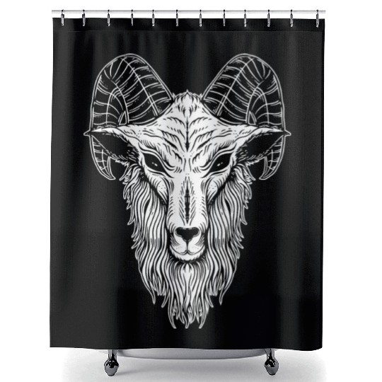 Baphomet Goat Devil Head Shower Curtains