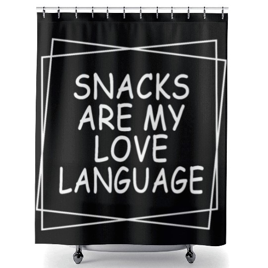 Snacks Are My Love Language Funny Valentines Day Shower Curtains