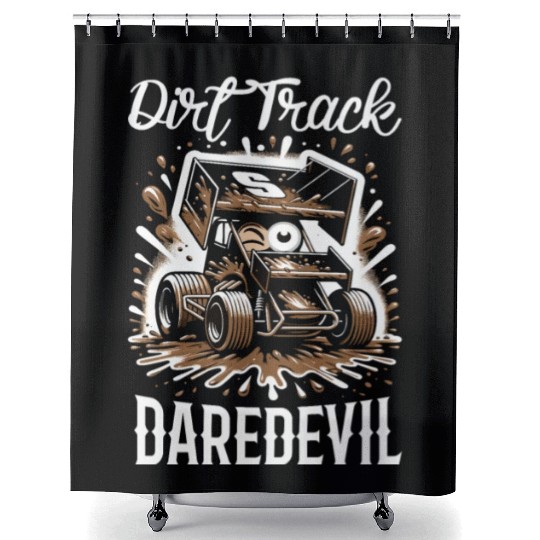 Sprint Car Mom Dirt Track Racing Racing Race Day Shower Curtains