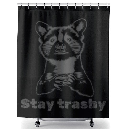 Funny Stay Trashy Possum Raccoon Vintage Street Shower Curtains