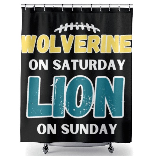 Wolverine On Saturday Lion On Sunday Detroit Shower Curtains