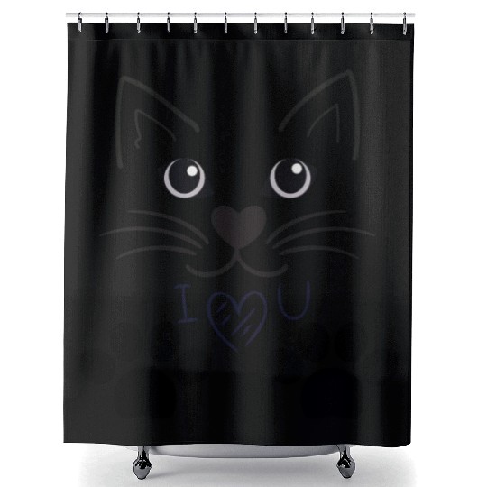 Cat I love You Shower Curtains