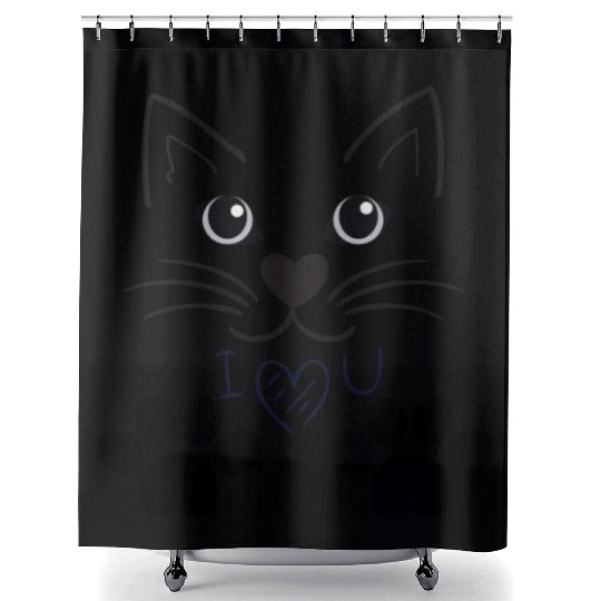 Cat I love You Shower Curtains