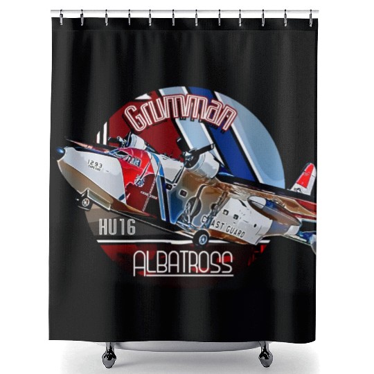 Grumman HU-16 Albatross Coast Guard Aircraft Shower Curtains