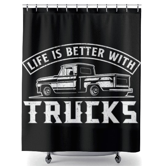 Truck Driver Pickup Trucks Shower Curtains