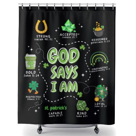 God says i am St. Patricks Day Shower Curtains