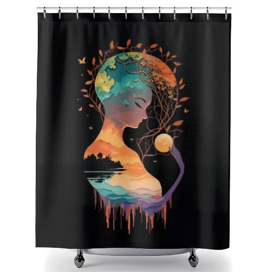 Mother Earth, peace and protect our environment Shower Curtains