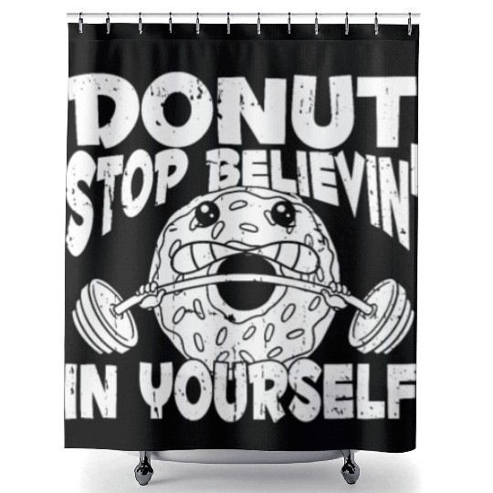 Fitness Donut Funny Donut Gym Shower Curtains
